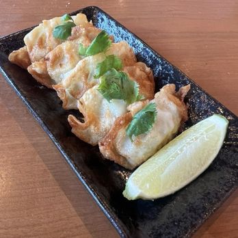 Tsujita Artisan Noodle - Spicy Fried Gyoza. Requested no spicy sauce on top. Skip! - Ramen Near Me - San Gabriel, California