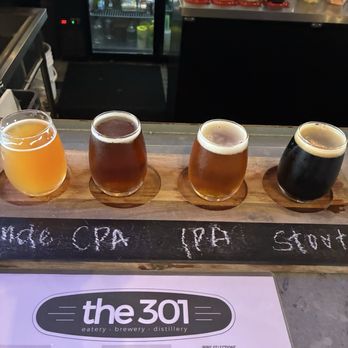 The 301 - Four beer flight! IPA and Stout were our favorites! - Distilleries Near Me - Sebring, Florida