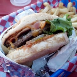 The Burger Barn - Mushroom bacon cheeseburger