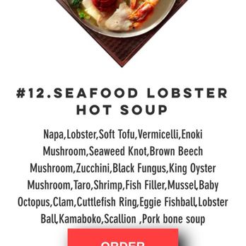 Tasty Pot - 12. Seafood Lobster Hot Soup - Hot Pot Near Me - Roseville, California Tasty Pot - 12. Seafood Lobster Hot Soup - Hot Pot Near Me - Roseville, California