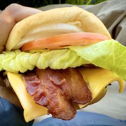 Wendy's - Jr. Bacon Cheeseburger for $4. Am I the only one who sees The Rolling Stones logo??? Solid scooby snack!!!