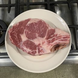 Bone-in ribeye. I actually picked the smallest one in the case, lol. So good Bone-in ribeye. I actually picked the smallest one in the case, lol. So good