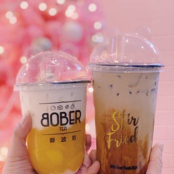 Bober Tea - Mango chizu & the brown sugar oolong with stir fried boba - Bubble Tea Near Me - Sacramento, California Bober Tea - Mango chizu & the brown sugar oolong with stir fried boba - Bubble Tea Near Me - Sacramento, California