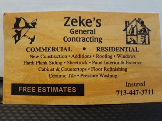 Zeke's General Contracting Logo