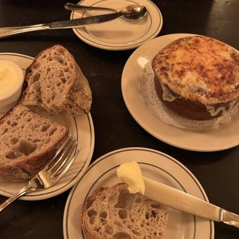 Pastis - Onion soup , with bread + butter - French Near Me - New York, New York Pastis - Onion soup , with bread + butter - French Near Me - New York, New York
