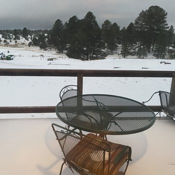Trapper's Rendezvous - Morning view on the back patio of our room. - Bed & Breakfast Near Me - Williams, Arizona