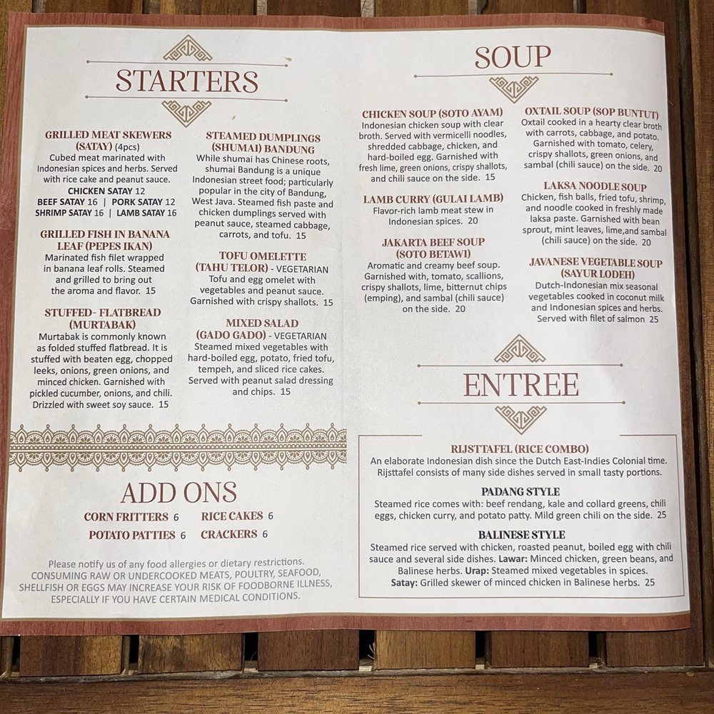 Indo Bistro & Grill - Menu - Indonesian Near Me - Montgomery, Alabama Indo Bistro & Grill - Menu - Indonesian Near Me - Montgomery, Alabama