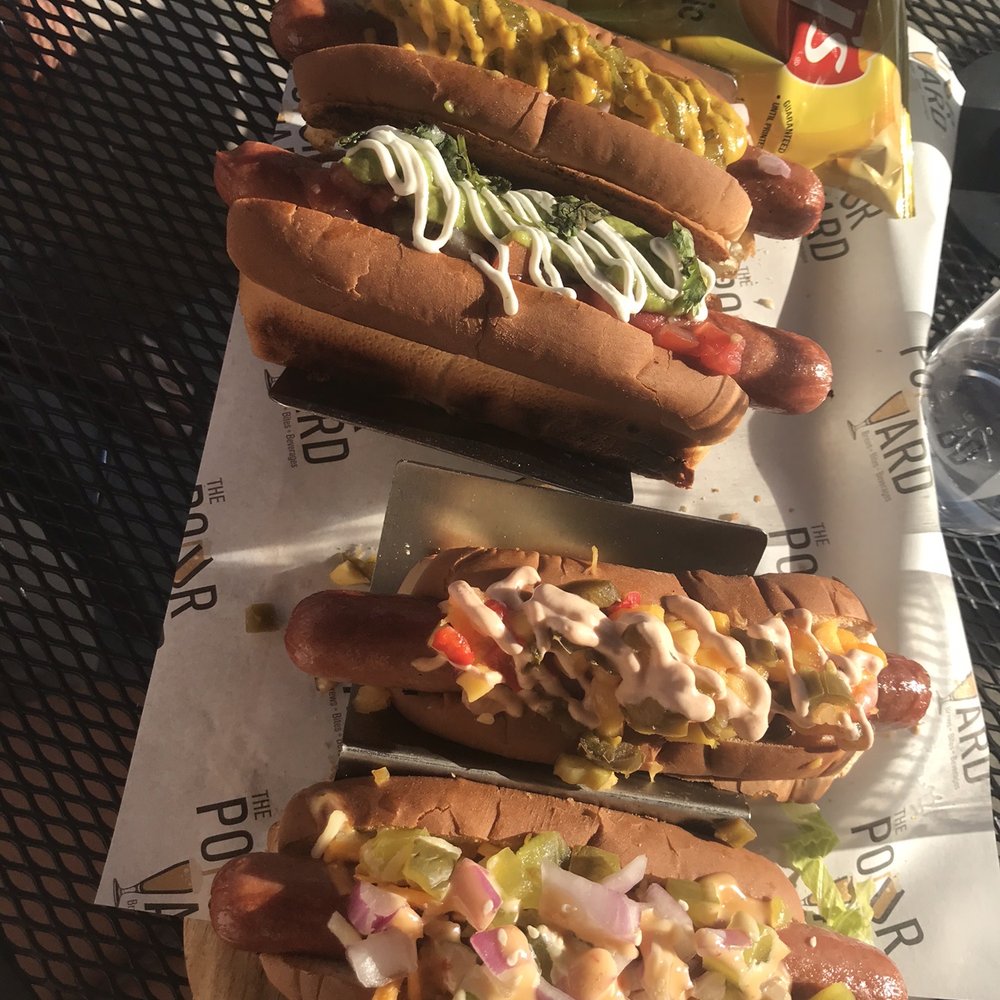 The Pour Yard - Hot dog flight - Desserts Near Me - Quincy, Massachusetts