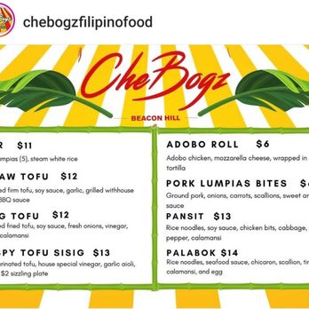 CheBogz - Menu 2of2 (6/28/23) - Filipino Near Me - Seattle, Washington
