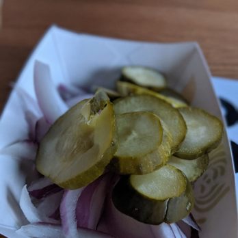 Globe Hall - Free pickles and onions at bar - Dive Bars Near Me - Denver, Colorado