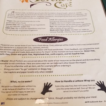 Portia's Cafe - part of the menu - Vegan Near Me - Columbus, Ohio Portia's Cafe - part of the menu - Vegan Near Me - Columbus, Ohio