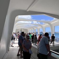 Pearl Harbor National Memorial & Visitors Center - The Arizona that was sunk