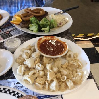 Dayton Diner - Steak with mashed potatoes and calamari - Diners Near Me - Monmouth Junction, New Jersey Dayton Diner - Steak with mashed potatoes and calamari - Diners Near Me - Monmouth Junction, New Jersey