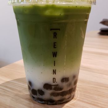 Rewind - Iced matcha latte with boba - Bubble Tea Near Me - Chandler, Arizona
