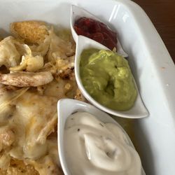 Rømø Pandekagehus - Salsa ketchup, mayonnaise sour cream and something green that isn't guacamole
