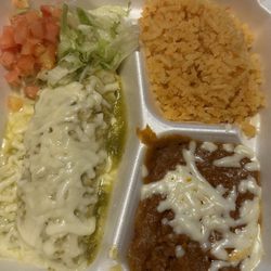 Chicken enchilada with verde sauce
