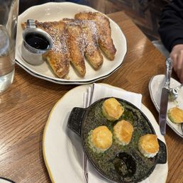 French toast and escargot French toast and escargot