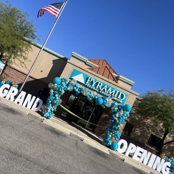 Tucson Event Rentals - Balloon arch for grand opening at Pyramid FCU Tucson - Photo Booth Rentals Near Me Tucson Event Rentals - Balloon arch for grand opening at Pyramid FCU Tucson - Photo Booth Rentals Near Me