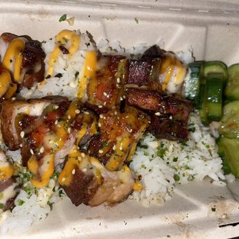 Midnite Munchies - Pork belly with cucumber and furikake rice - Food Delivery Services Near Me - Chico, California