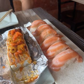 I Love Sushi - 97. Lion King Roll and sake nigiri - Sushi Bars Near Me - Davis, California I Love Sushi - 97. Lion King Roll and sake nigiri - Sushi Bars Near Me - Davis, California