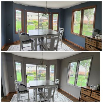 HGA Designs - This client trusted me to paint her trim the same color as her walls. Less contrast in this smaller space works to make the room feel larger - Interior Design Near Me HGA Designs - This client trusted me to paint her trim the same color as her walls. Less contrast in this smaller space works to make the room feel larger - Interior Design Near Me