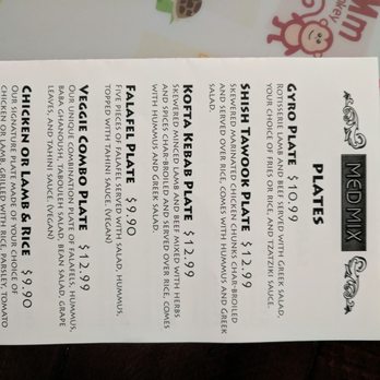 Med Mix - Menu page 1 (Jan 2018) - Mediterranean Near Me - Seattle, Washington