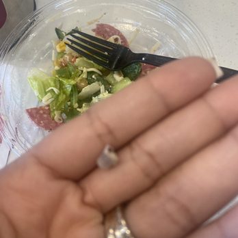 MOD Pizza - Was in my food. Plastic cap that I assume came from a salad dressing container - Pizza Near Me - Humble, Texas