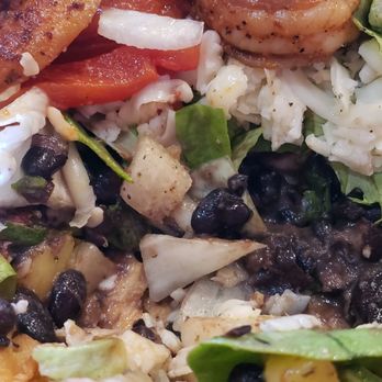 Yahaira's Cafe - Black beans in Shrimp Tostada - Mexican Near Me - Pasadena, California