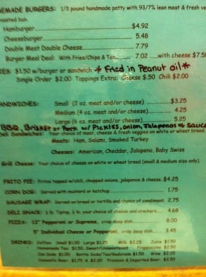 Menu photo 3 Cistern Country Store Flatonia, TX