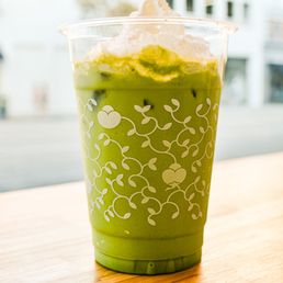 Matcha cream latte