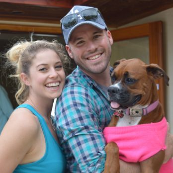 Carolina Blue Pools & Spas - Owner Craig Jones & his wife Emily, and dog Carolina - Pool Cleaners Near Me Carolina Blue Pools & Spas - Owner Craig Jones & his wife Emily, and dog Carolina - Pool Cleaners Near Me