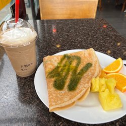 Frodo Joe's Coffee & Tea - Frozen banana mocha & breakfast crepe.