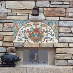 Murals By Monti - Monti Ladd's tile mural over our pizza oven.