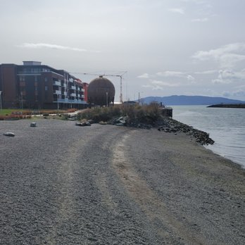 Waypoint Park - View of The Acid Ball and the park as we are about to enter it! - Parks Near Me - Bellingham, Washington