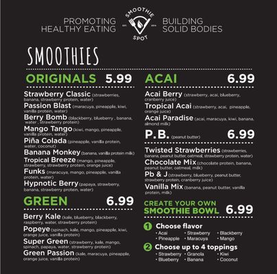 Menu photo 7 Smoothie Spot - Cutler Bay Miami, FL Menu photo 7 Smoothie Spot - Cutler Bay Miami, FL