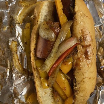 Sweet Southern Smoke BBQ - Smoked kielbasa with peppers & onions - American Near Me - Morgantown, West Virginia Sweet Southern Smoke BBQ - Smoked kielbasa with peppers & onions - American Near Me - Morgantown, West Virginia
