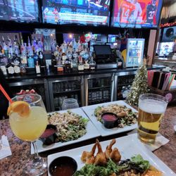 The Beach Tiki Bar & Boil - Mimosa supreme, my fave. Coconut shrimps and chopped Michigan salads with chicken.