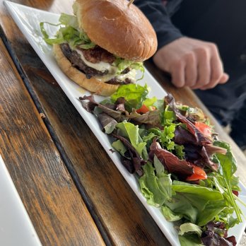 Mercy Tavern - Mercy Burger with fries subbed for salad - Comfort Food Near Me - Salem, Massachusetts Mercy Tavern - Mercy Burger with fries subbed for salad - Comfort Food Near Me - Salem, Massachusetts