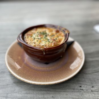 Saint & Second - French onion soup, really good, tiny croutons instead of the big hunk, so it gives some bites a nice crisp with the silky onions. - Breakfast & Brunch Near Me - Manhattan Beach, California Saint & Second - French onion soup, really good, tiny croutons instead of the big hunk, so it gives some bites a nice crisp with the silky onions. - Breakfast & Brunch Near Me - Manhattan Beach, California