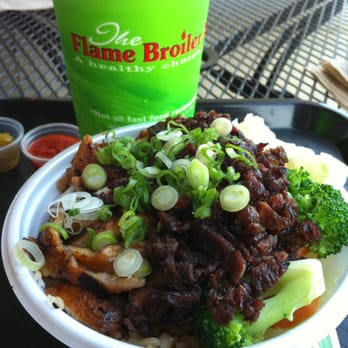 Flame Broiler - The works with brown rice! - Korean Near Me - Orange, California