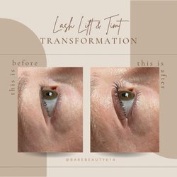 Bare Beauty - Before and after lash lift and tint!