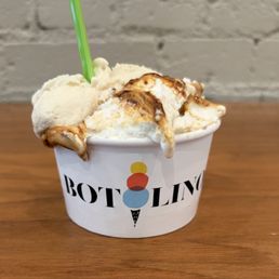 Honey on the left and mascarpone and fig gelato on the right