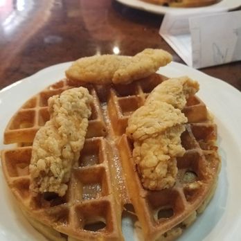 Lakewood Cafe - Chicken and waffles. We need bigger tenders! - Breakfast & Brunch Near Me - Rowlett, Texas