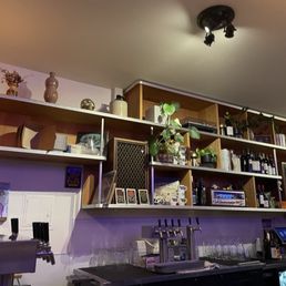 The cool retro bar area.