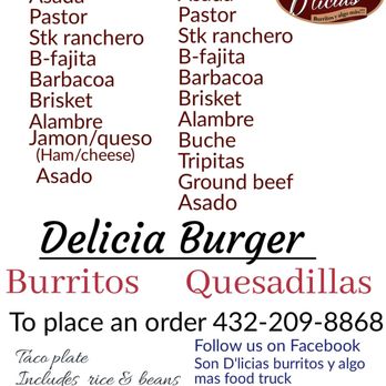 SON DELICIAS BURRITOS - menu - Food Trucks Near Me SON DELICIAS BURRITOS - menu - Food Trucks Near Me