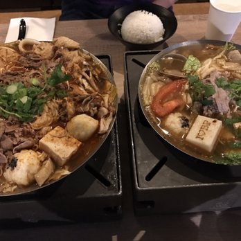 Boiling Point - Taiwanese spicy (left) and house special (right) pots - Taiwanese Near Me - San Jose, California