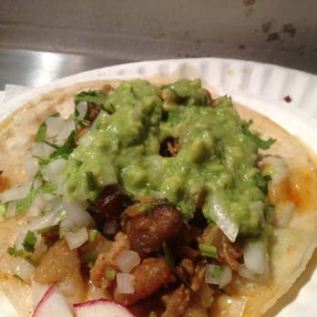 Tacos El Super Rancho - Pork taco with guacamole. - Street Vendors Near Me - Corona, New York Tacos El Super Rancho - Pork taco with guacamole. - Street Vendors Near Me - Corona, New York