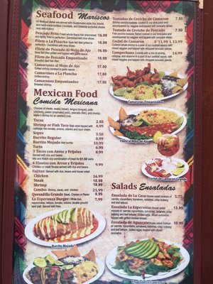 Menu photo 4 La Esperanza Restaurant Long Beach, CA