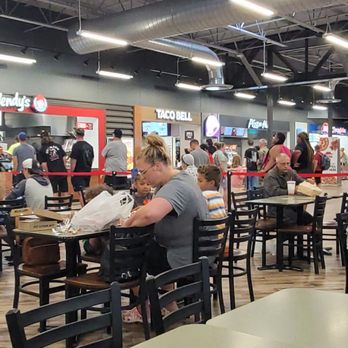 Wendy's - Rest of the food court Wendy's Taco Bell Pizza Hut dairy Queen Orange Julius far end caribou Einstein - Fast Food Near Me - Walcott, Iowa