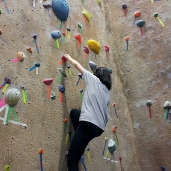 The Gravity Vault - Chatham - bouldering, I believe red is V2 (beginner level) - Rock Climbing Near Me - Chatham, New Jersey